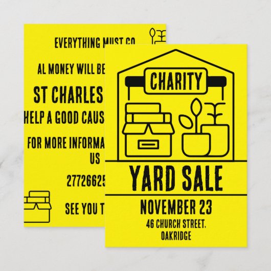 Yard Sale Einladung (Vorne/Hinten)