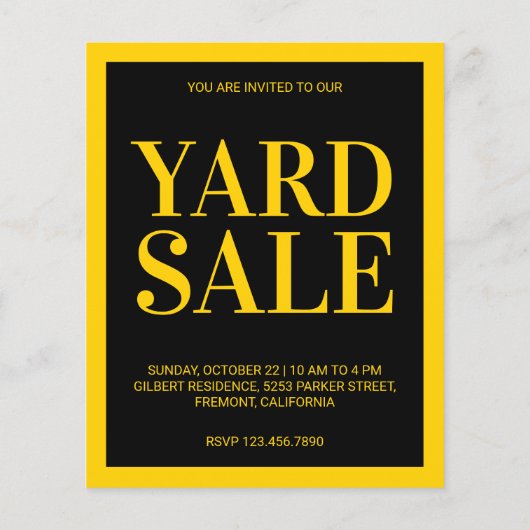 Yard Sale Flyer (Rückseite)
