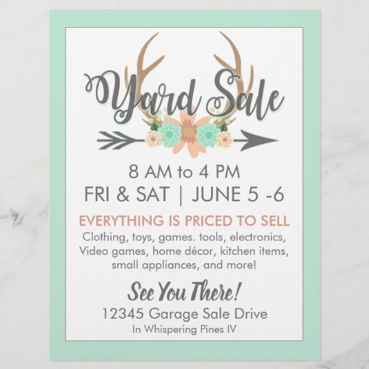 Yard Sale Flyer Template (Vorne)