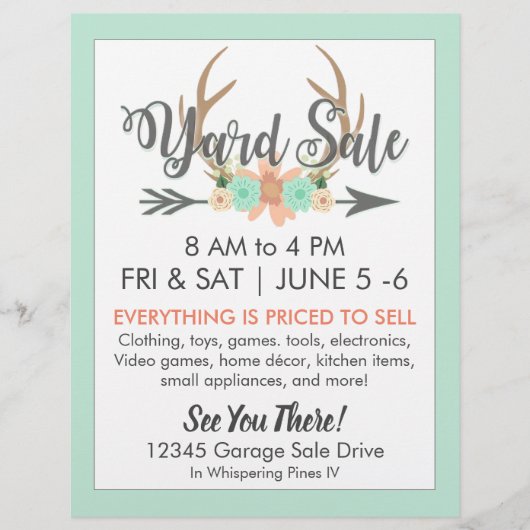 Yard Sale Flyer Template (Vorne)