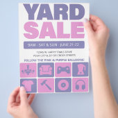 Yard Sale Flyer Template (PINK & LAVENDER) (Hand)