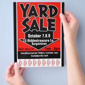 Yard Sale.Garage Sale.Customizable.Tearsheet Flyer (Hand)