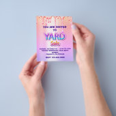 Yard Sale Garage Sale Holographic Pink Ombre Tropf Flyer (Gruppe)