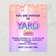 Yard Sale Garage Sale Holographic Pink Ombre Tropf