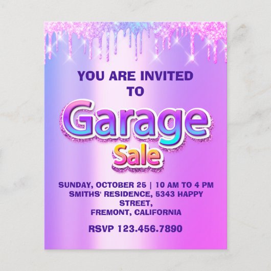 Yard Sale Garage Verkauf Holograph Tropfens Pinky Flyer (Vorne)