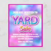 Yard Sale Holographic Pink Frame Glitzer Flyer (Vorne)