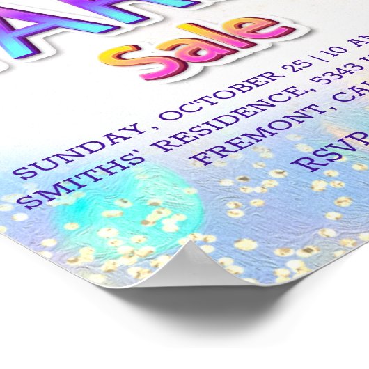 Yard Sale PINK Tropfens Holographic Zuhause Custom Poster (Ecke)