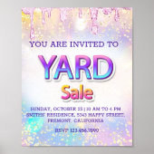 Yard Sale PINK Tropfens Holographic Zuhause Custom Poster (Vorne)