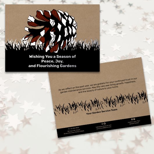Yard Service Christmas Foil Business Holiday Card Folieneinladung