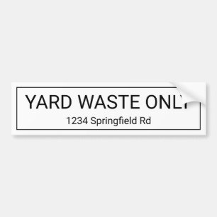 Yard Waste kann Etikett-Aufkleber adressieren Autoaufkleber