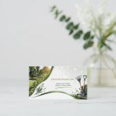 Yard Work Gardner Lawn Care Business Card Visitenkarte (Stehend Vorderseite)