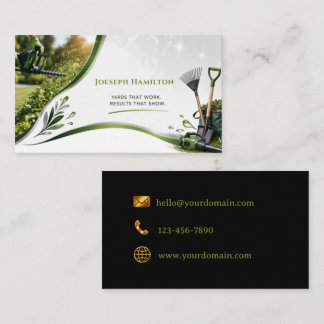 Yard Work Gardner Lawn Care Business Card Visitenkarte