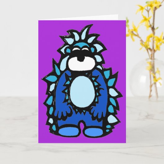 Yardley the Yeti - note card Karte (Gelbe Blume)
