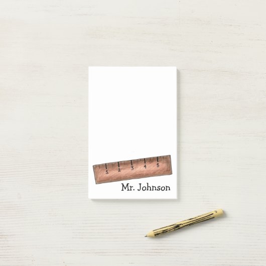 Yardstick School Mathematik Lehrer Personalisierte Post-it Klebezettel (Auf Schreibtisch)