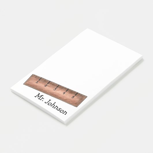 Yardstick School Mathematik Lehrer Personalisierte Post-it Klebezettel (angewinkelt)