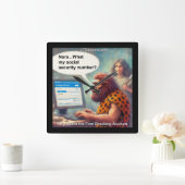 Yarg’s First Login: Banking Like a Caveman Quadratische Wanduhr (Zuhause)