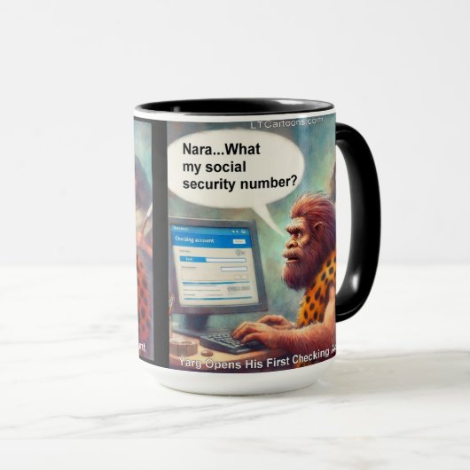 Yarg’s First Login: Banking Like a Caveman Tasse (VorderseiteRechts)