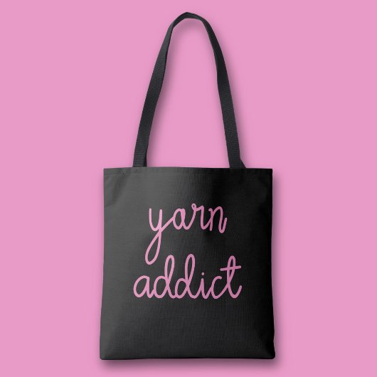 Yarn Addict Typografie Tasche