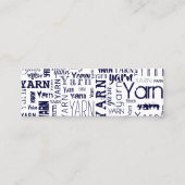 Yarn Blue Typografy Text Mini Visitenkarte (Vorderseite)