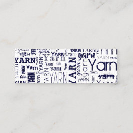 Yarn Blue Typografy Text Mini Visitenkarte