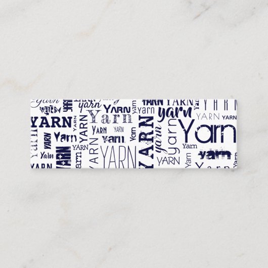 Yarn Blue Typografy Text Mini Visitenkarte (Vorderseite)
