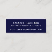 Yarn Blue Typografy Text Mini Visitenkarte (Rückseite)