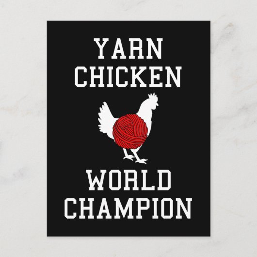 Yarn Chicken World Champion Funny Knitter Crochet Postkarte (Vorderseite)
