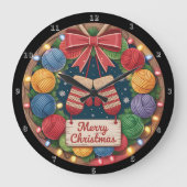 Yarn Christmas Große Wanduhr (Vorderseite)
