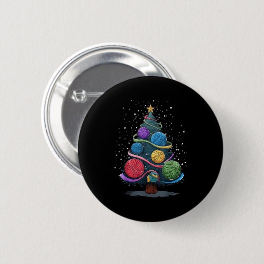 Yarn Christmas Tree  Button (Vorne & Hinten)