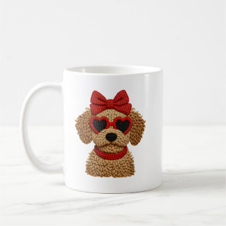Yarn Crochet Dog Valentine Cute Love Aesthetic Art Kaffeetasse