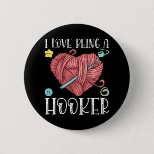 Yarn Crocheting Knitting Day Button