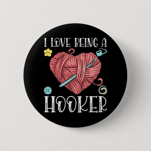Yarn Crocheting Knitting Day Button (Vorderseite)