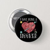 Yarn Crocheting Knitting Day Button (Vorne & Hinten)