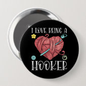 Yarn Crocheting Knitting Day Button (Vorne & Hinten)
