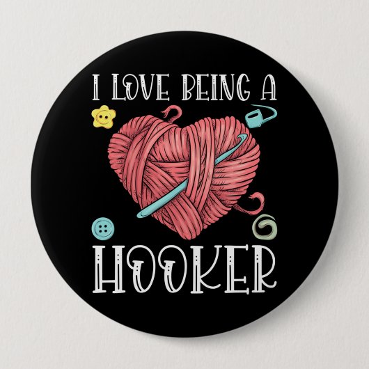 Yarn Crocheting Knitting Day Button (Vorderseite)