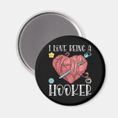 Yarn Crocheting Knitting Day Magnet (Vorderseite/Rückseite)