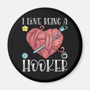 Yarn Crocheting Knitting Day Magnet