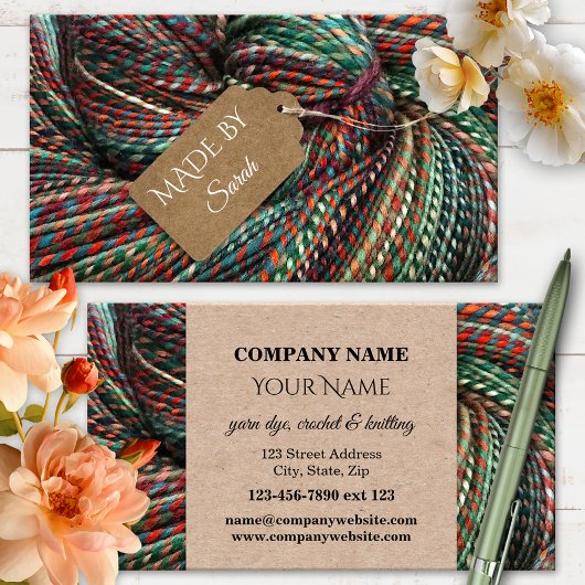 Yarn Dye Crochet and Knitting Wool Business Card Visitenkarte