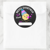 Yarn emoji kissy face strickend crochet Weihnachte Runder Aufkleber (Tasche)