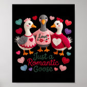 Yarn Funny Valentine Just A Romantic Goose Hearts  Poster (Vorne)