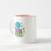 Yarn Geek Knitting Two-Tone Mug Zweifarbige Tasse (Vorderseite Links)