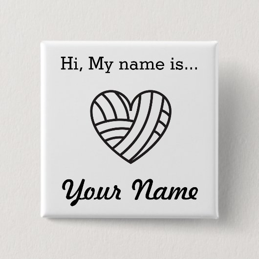 Yarn Heart - Strick Crochet Crafts Party Button (Vorderseite)