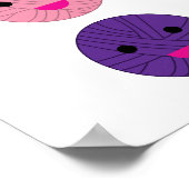 Yarn Kawaii Lila Aquamarin Poster (Ecke)