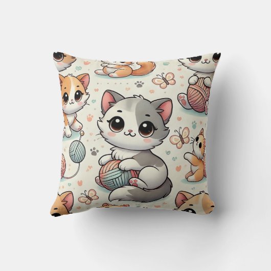 Yarn Kittens Kissen (Rückseite)