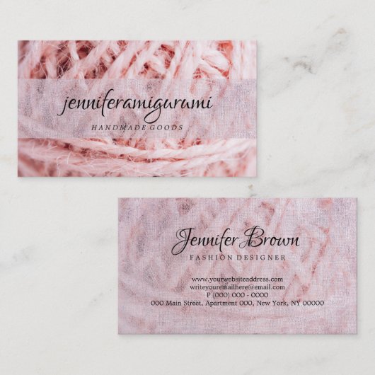 Yarn Knittern Crochet Handmade Craft amigurumi Art Visitenkarte (Vorne/Hinten)