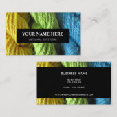 Yarn Knittern Handspun Gelbgrünes blaues Foto Visitenkarte (Vorne/Hinten)