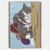 Yarn Knitting Funny Cat Decke (Vorderseite Vertikal)