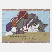 Yarn Knitting Funny Cat Decke (Vorderseite)