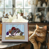 Yarn Knitting Funny Cat Große Geschenktüte