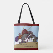 Yarn Knitting Funny Cat Tasche (Rückseite)